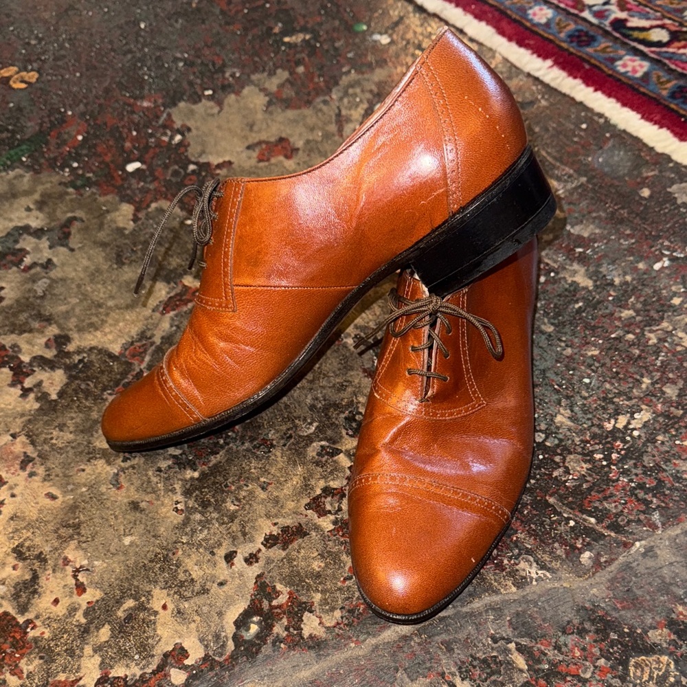 Classic Brown Leather Oxfords